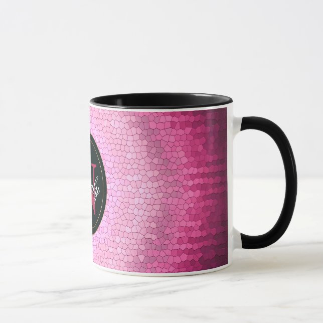 Tasse Texture abstraite de rose de vitrage de cercle (Droite)