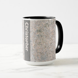Tasse Texture de roche de géologie avec le nom