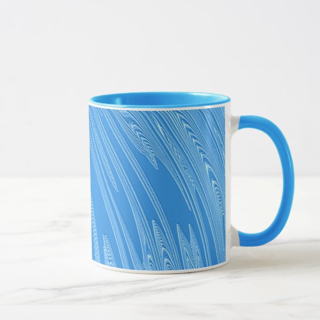 Tasse texture métallique argentée bleue abstraite (Droite)