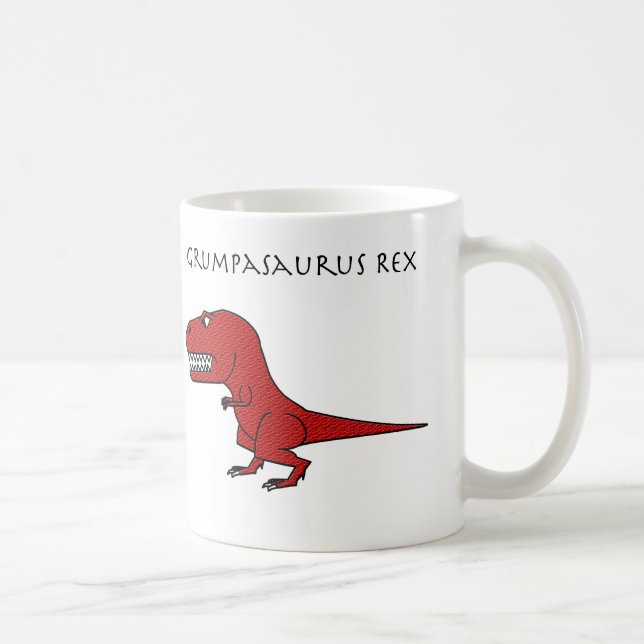 Tasse texturisée rouge de Grumpasaurus Rex (Droite)
