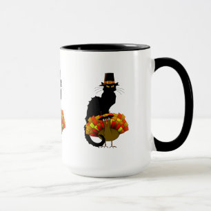 Tasse Thanksgiving Le Conversation Noir avec le pèlerin