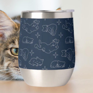 Tasse thermique à vin Chat endormi – Chat qui fait