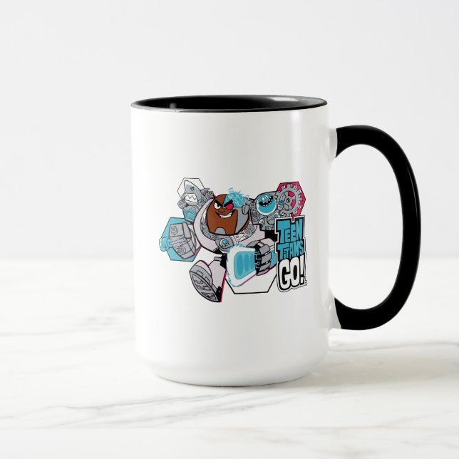 Tasse Titans Ados, allez ! | Graphique Arsenal de Cyborg (Droite)