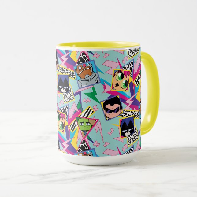 Tasse Titans Ados, allez ! | Retro 90's Group Collage (Devant droit)