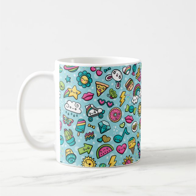 Tasse totalement mignonne de griffonnages (Gauche)