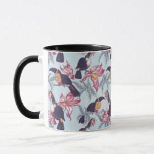Tasse Toucans avec les fleurs exotiques