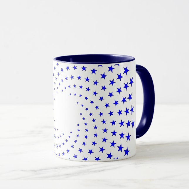Tasse - Tourbillons d'étoiles bleues (Devant droit)