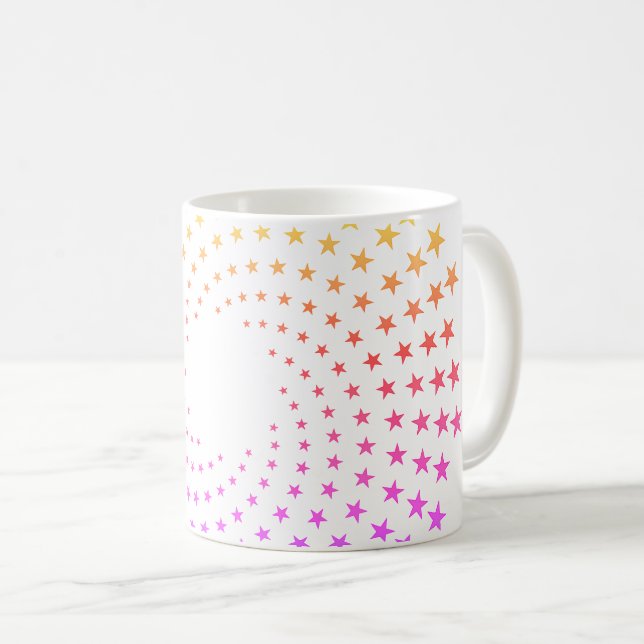 Tasse - Tourbillons d'étoiles de couleur arc-en-ci (Devant droit)