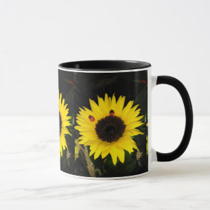 Tasse Tournesol Jaune Et Deux Ladybugs