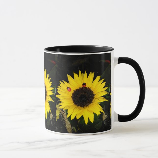 Tasse Tournesol Jaune Et Deux Ladybugs (Droite)
