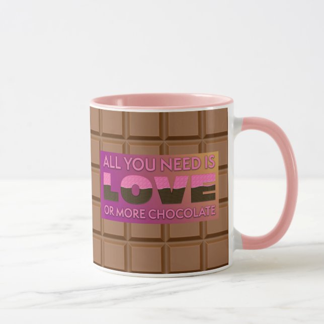 Tasse Tout ce dont vous avez besoin c'est Chocolat Humor (Droite)