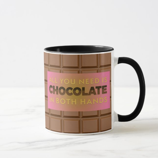 Tasse Tout ce dont vous avez besoin est Chocolat Humoris (Droite)