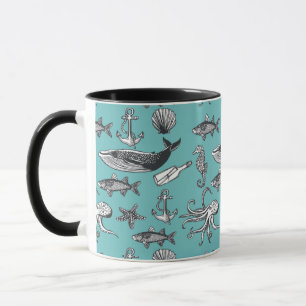 Tasse Tout Le Motif De Mer