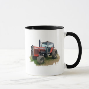 Tasse Tracteur rouge de Massey Ferguson dans le domaine