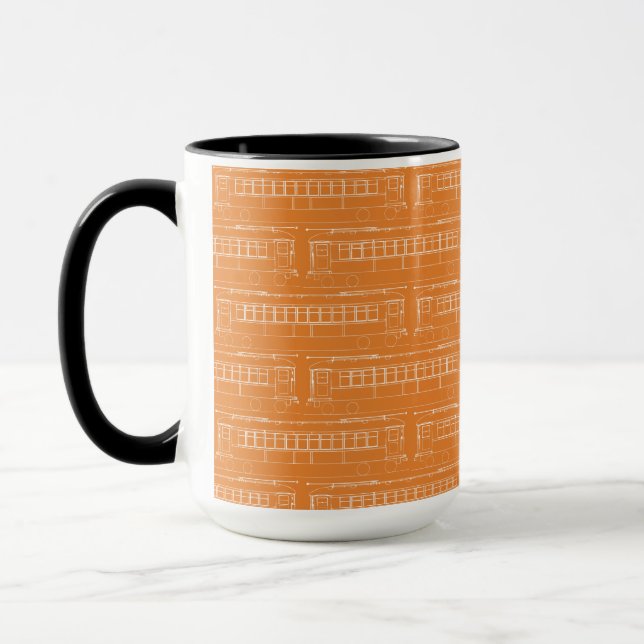 Tasse TRAIN TROLLEY PREMIER STREETCAR blanc + VOTRE COUL (Gauche)