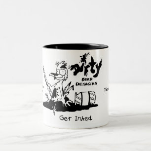Tasse trempante d'oiseau sale