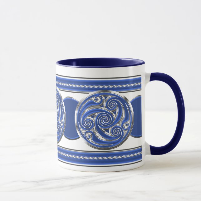 Tasse Triskel argenté bleu (Droite)