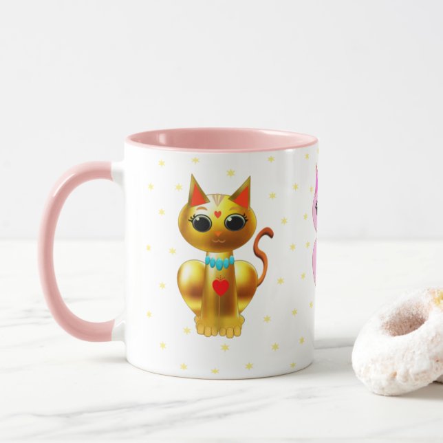 Tasse Trois chats mignons (Avec donut)