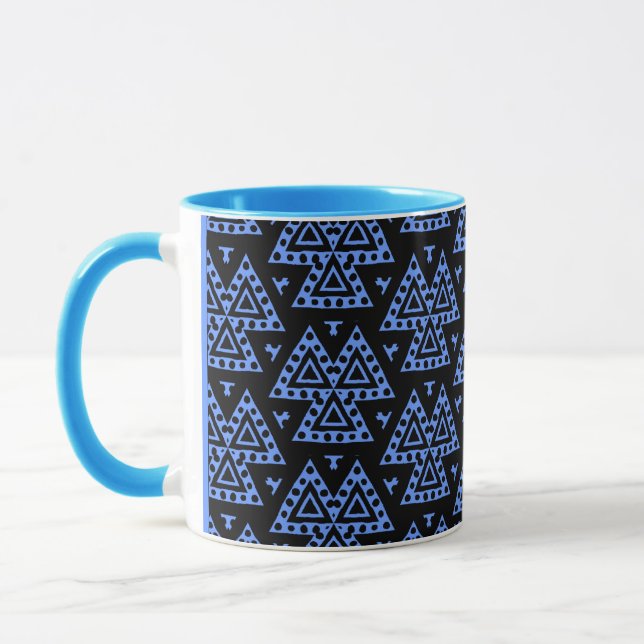 Tasse Trois triangles v1 - Bleu (Gauche)