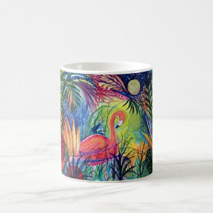 Tasse tropicale de Flamant rose rose