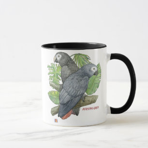 Tasse tropicale de gris africains
