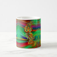 Tasse tropicale de hibou de la Reine de mode