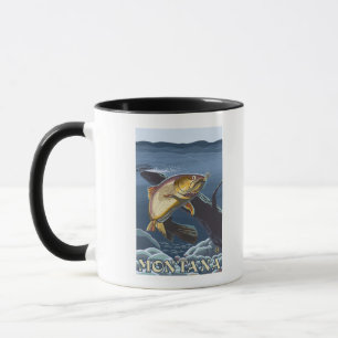 Tasse Truite pêchant la section transversale - Montana