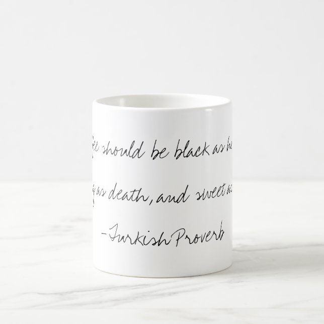 Tasse turque de proverbe de "café" (Centre)
