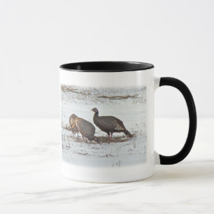 Tasse Turquie sauvage en terrain neigeux