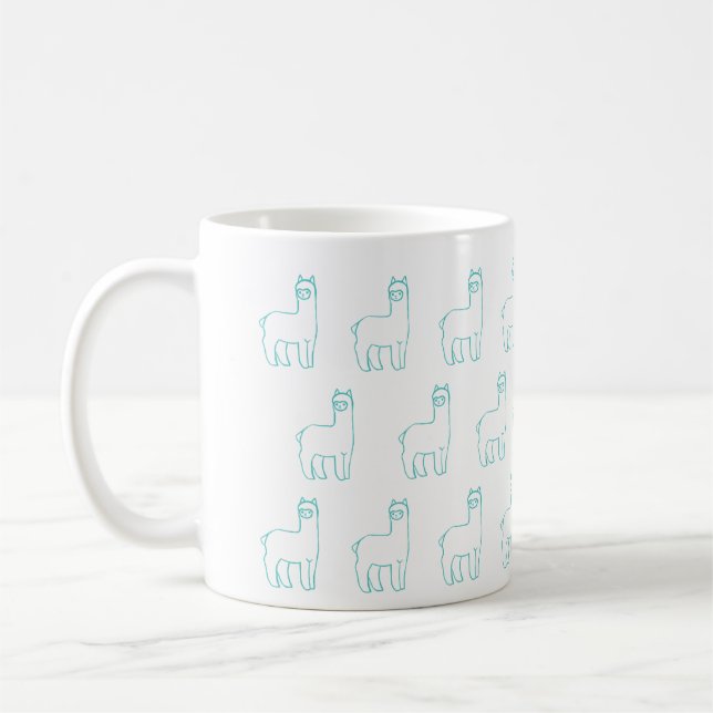 Tasse turquoise d'alpaga (Gauche)