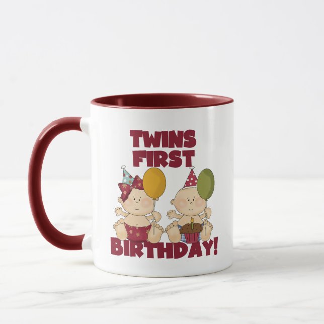 Tasse Twins 1er Anniversaire T-shirts et cadeaux garçon/ (Gauche)