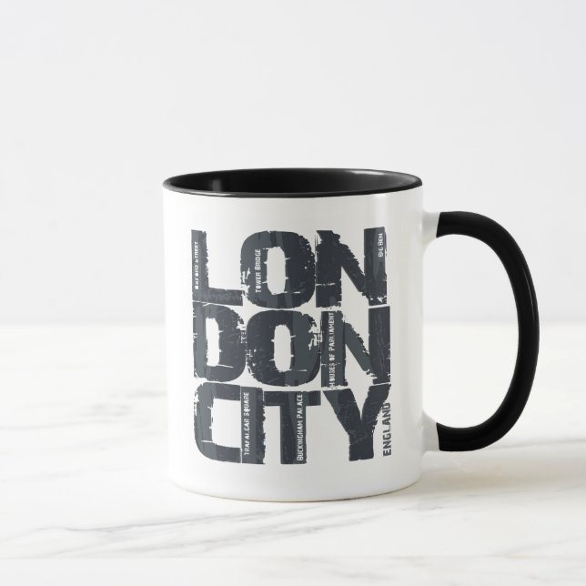 Tasse Typographie de Londres, Angleterre (Droite)