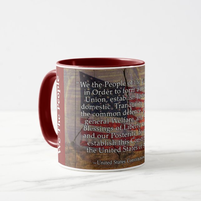 Tasse Typographie du préambule de la Constitution améric (Devant gauche)