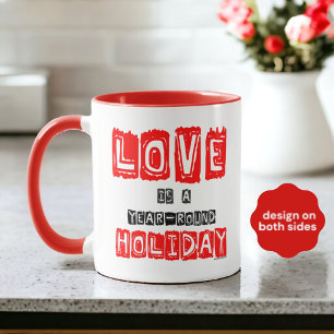 Tasse Typographie Rouge Noir "L'amour est une fête toute