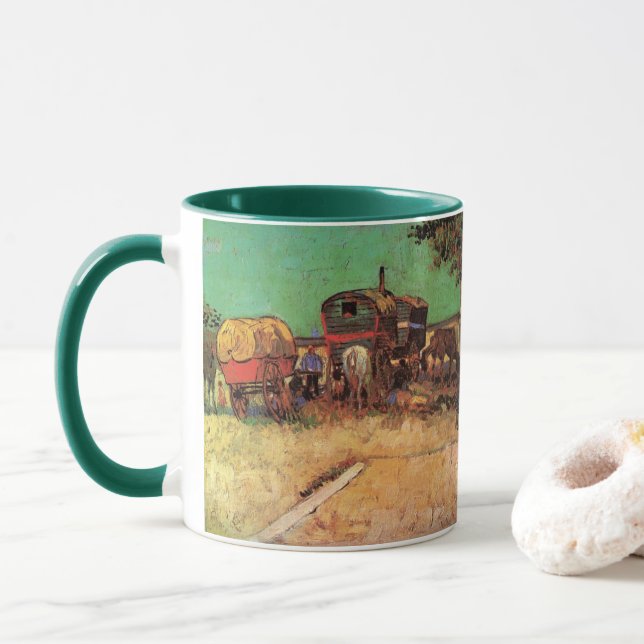 Tasse Tziganes avec caravanes par Vincent van Gogh (Avec donut)