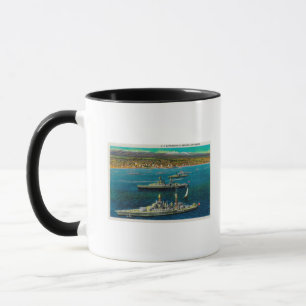 Tasse U.S. Cuirassés ancrés à Long Beach