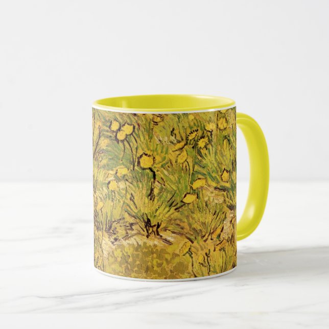 Tasse Un champ de fleurs jaunes par Vincent van Gogh (Devant droit)