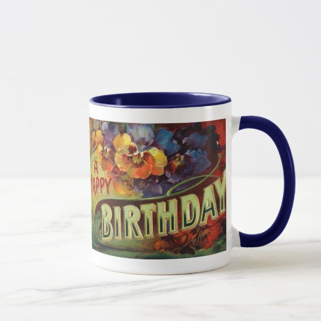 Tasse Un cru de joyeux anniversaire peint (Droite)