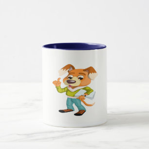Tasse Un étudiant en chien de dessin se prépare pour l'é