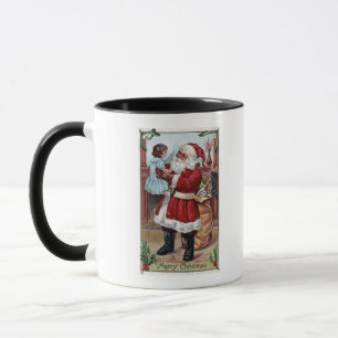Tasse Un joyeux ChristmasSanta tenant la fille dans le