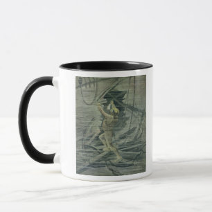 Tasse Un plongeur de mer profonde regardant les épaves