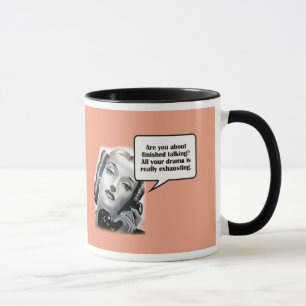 Tasse Une femme rétro au téléphone, un drame