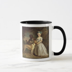 Tasse Une jeune fille avec un chien et une page, 1720-30