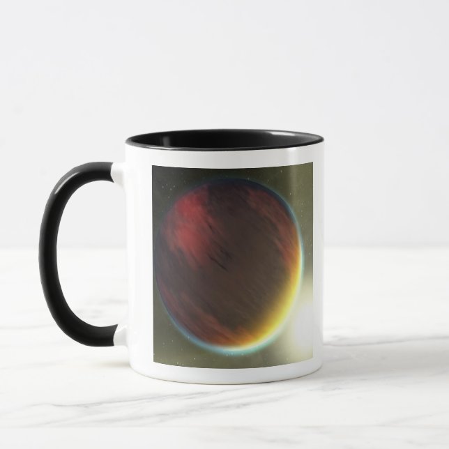 Tasse Une planète nuageuse comme Jupiter qui orbite (Gauche)