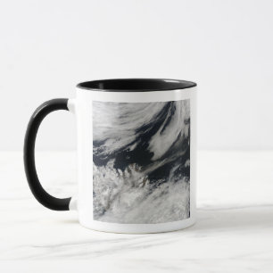 Tasse Une plume grise pâle de cendre souffle du sommet