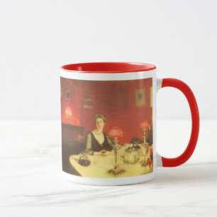 Tasse Une table à dîner la nuit par John Singer Sargent