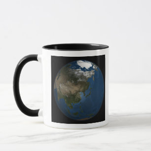 Tasse Une vue globale au-dessus de l'Asie avec la glace