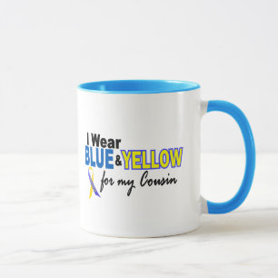 Tasse Usage de syndrome de Down I bleu et jaune pour mon