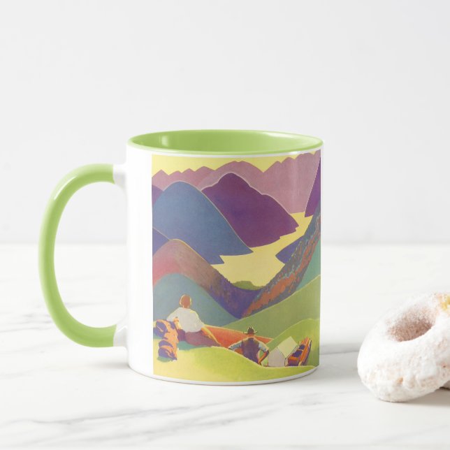Tasse Vacances vintages en famille, Pique-nique dans les (Avec donut)