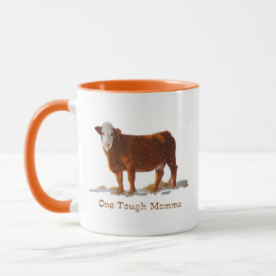 Tasse Vache à Hereford : Une maman dure : Le jour de